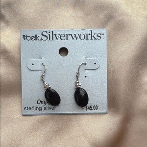 Silverworks Black Onyx Sterling Silver Earrings